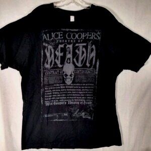 Alice Cooper Theatre Of Death Tour Concert T-Shirt Men's XL Black Double Sided